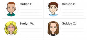 Student cards in Printables on Pixton.com