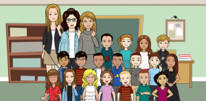 Pixton classroom with teachers and students