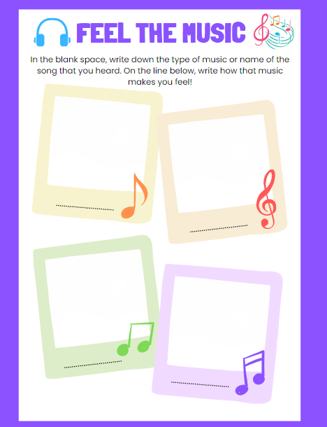 SEL activity that allows students to express emotions through listening to music.