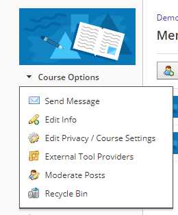 Edit Privacy/Course Settings option