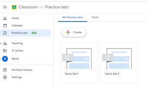 Google Classroom practice sets