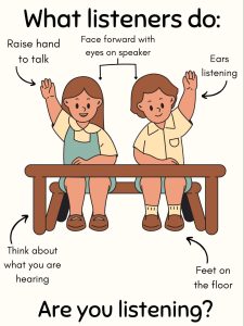 Image of a boy and girl practicing active listening in the classroom