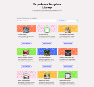 Goosechase Experience Template Library with different selections to choose from.