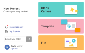 New Project page on Explain Everything