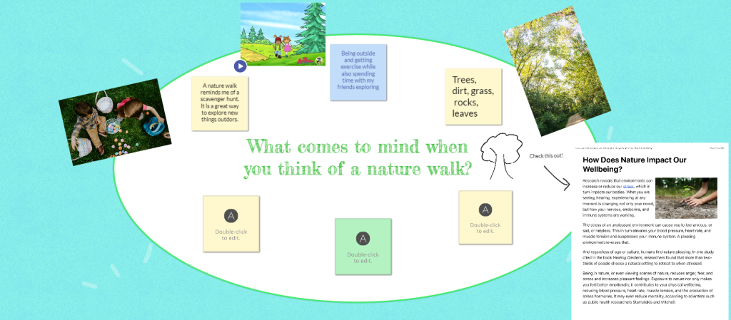 Mind map for students to fill out on their nature walk