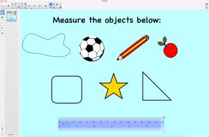 Example of a math lesson on measurements in SMART Notebook