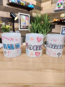 Decorated mugs for different occasions