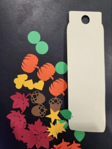 Cut out shapes such as pumpkins acorns, leaves, hearts, and circles