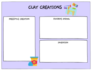 Template for students to make clay creations