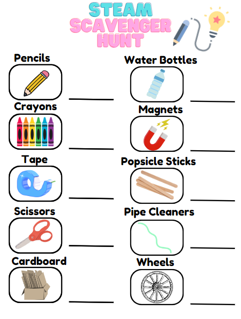 STEAM scavenger hunt checklist