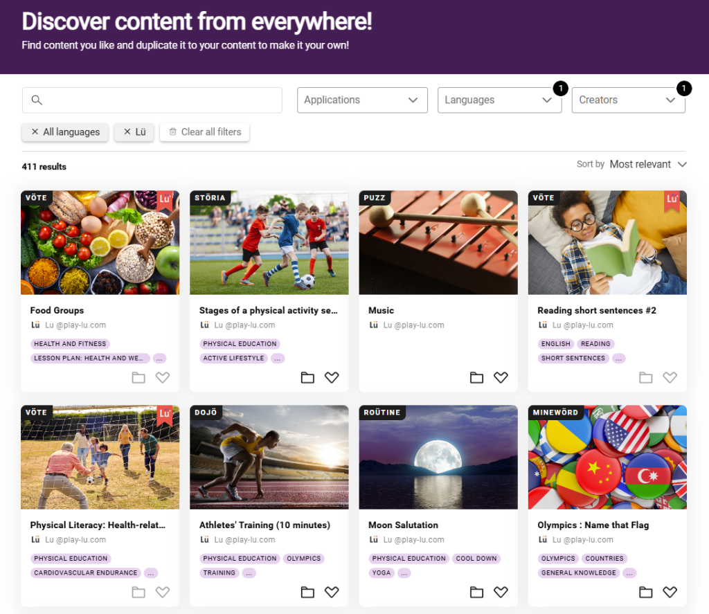 A library of Lü's community games. Helps students stay active with. Lü.