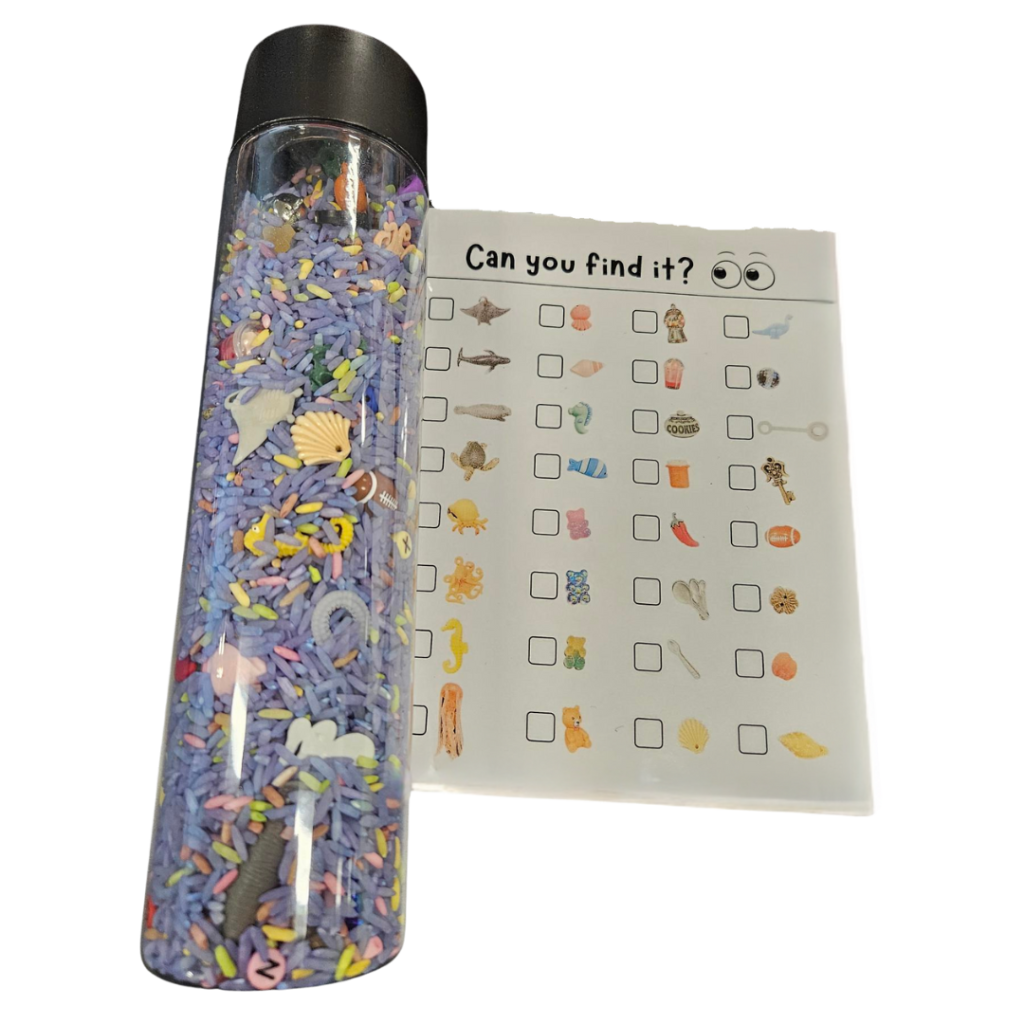 a sensory "find-it" bottle.