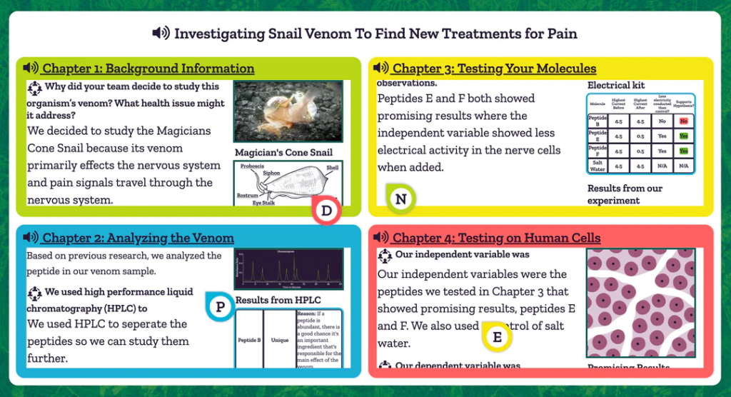 Enhance iBlocks and classroom learning by collaboratively creating a poster in Venom CoLab.