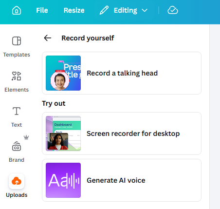 Canva secret number five. Record with studio.